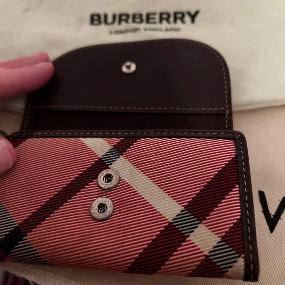 Burberry Pink and Black Checkered key case/card holder - Picture 6 of 6